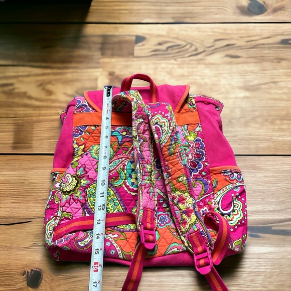 VERA BRADLEY PINK SWIRLS CANVAS BACK PACK - Picture 10 of 12